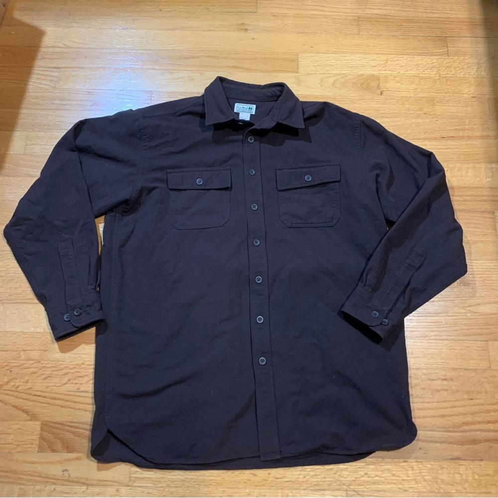 L.L. Bean Chamois Shirt Traditional Fit Deepest Brown Men’s Large Tall